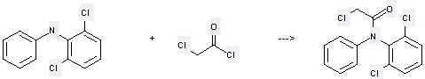 Acetamide,2-chloro-N-(2,6-dichlorophenyl)-N-phenyl- can be prepared by chloroacetyl chloride and 2,6-dichloro-N-phenylaniline at the temperature of 106 - 110 °C